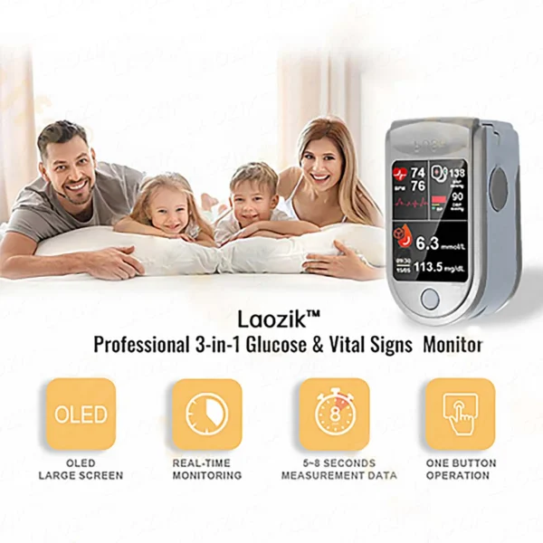Laozik™ Profesional 3in1 Glucose & Vital Signs Monitor - Image 6