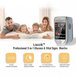 Laozik™ Professional 3in1 Glucose & Vital Signs Monitor