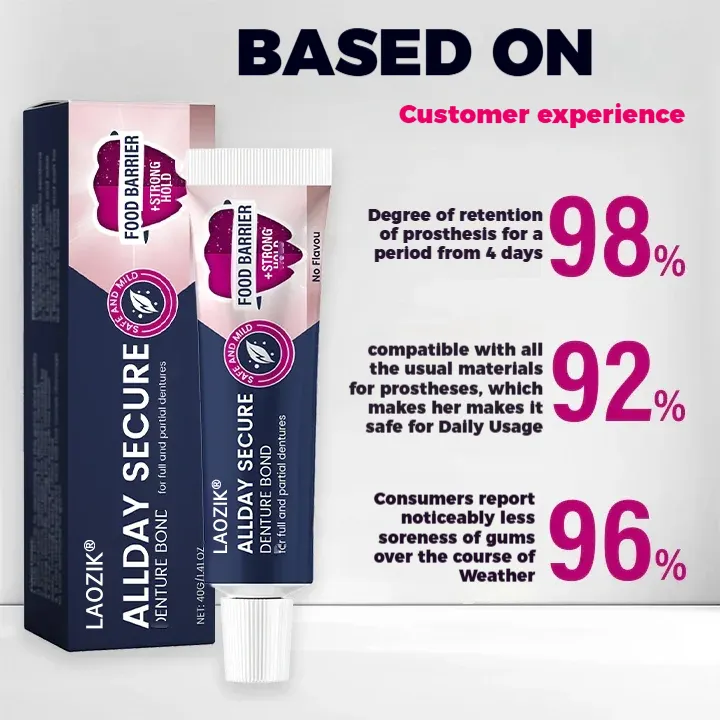 Laozik® All-Day Secure Adhesive Denture Cream - Image 3